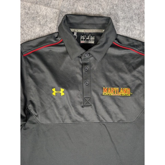 Maryland Terrapins | Under Armour | Black | Men's Polo Shirt | Size S‎ - Picture 4 of 9